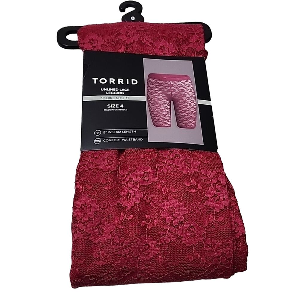 Torrid Unlined Lace Leggings, Red Bud, Size 4X